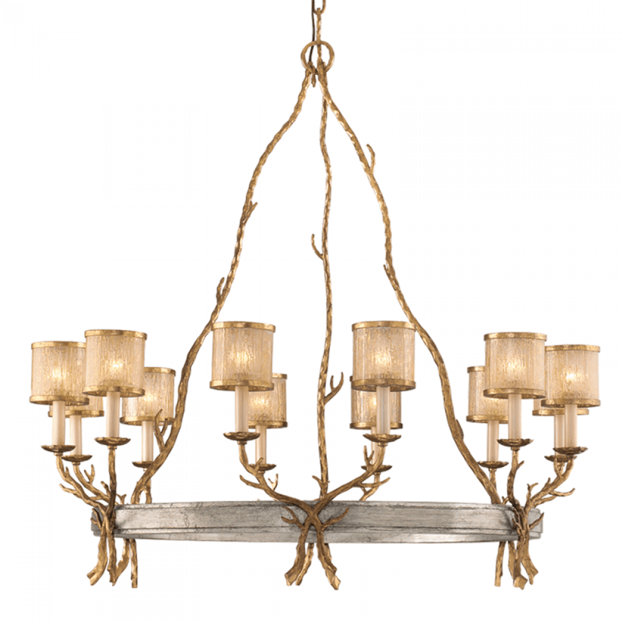 Hydrangea Bloom Chandelier, 45-Light, Gold, 35.38"W (C69836GL 3060PMT)