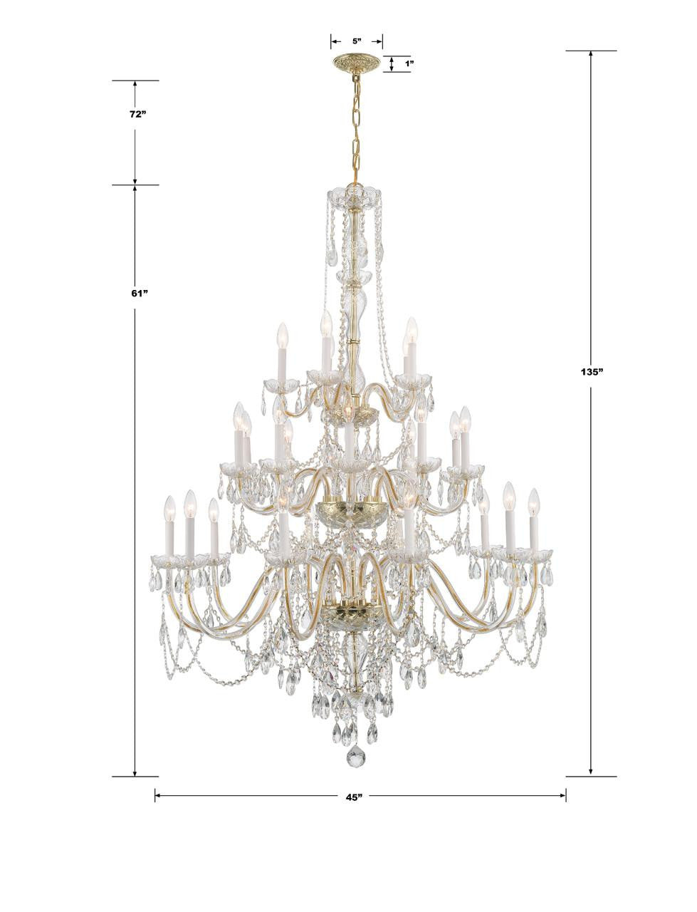 Traditional 25 Light Crystal Chandelier