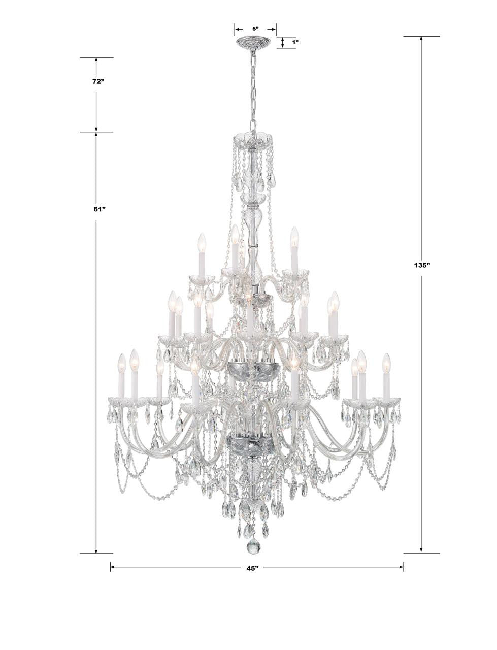 Traditional 25 Light Crystal Chandelier
