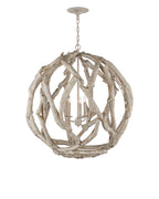 Driftwood Whitewash Orb Chandelier