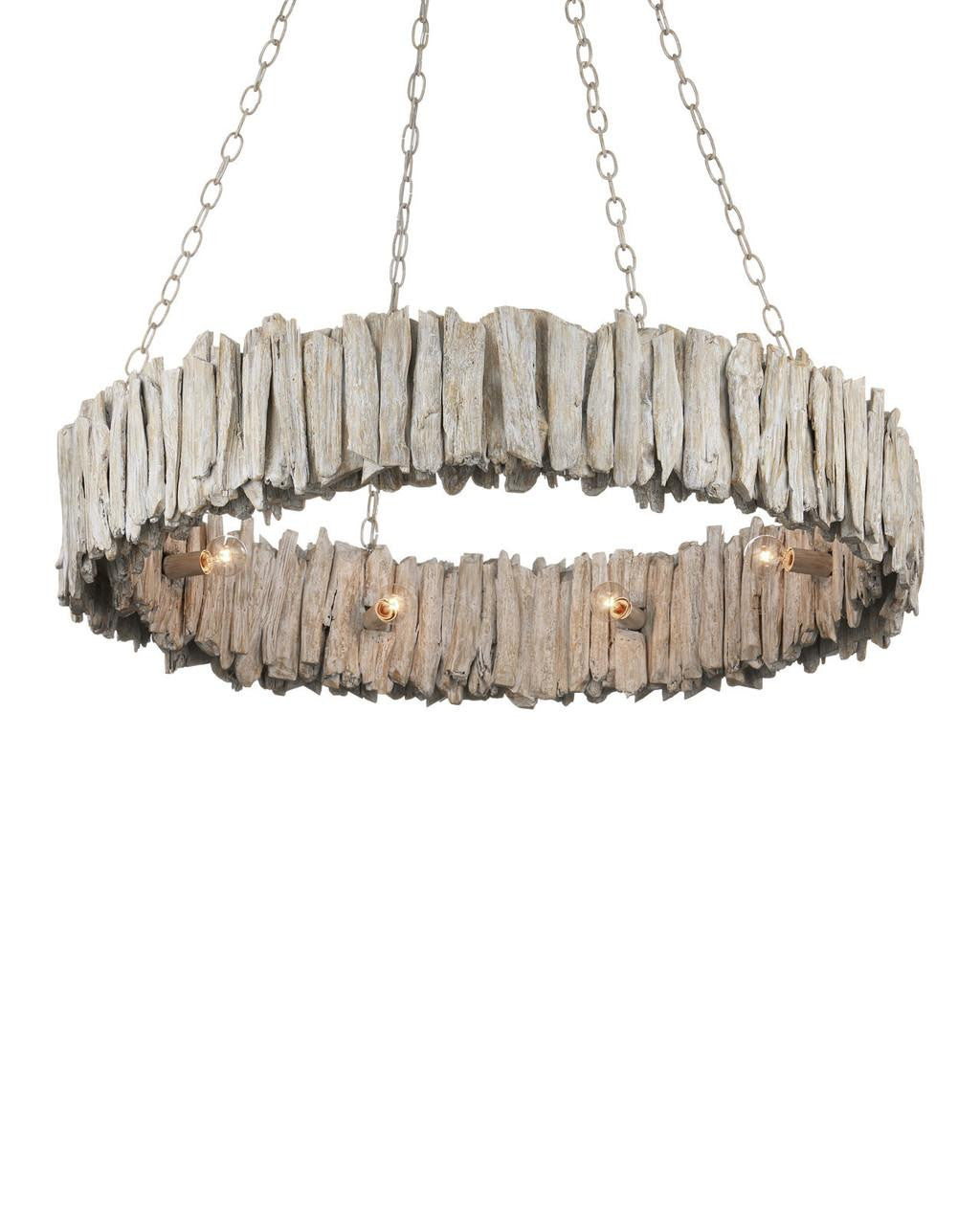 Driftwood Whitewash Ring Chandelier