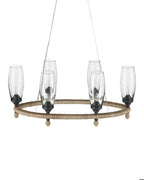 Moon Night Gray & Gold Orb Chandelier