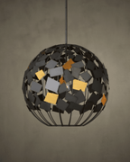 Moon Night Gray & Gold Orb Chandelier