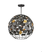 Moon Night Gray & Gold Orb Chandelier