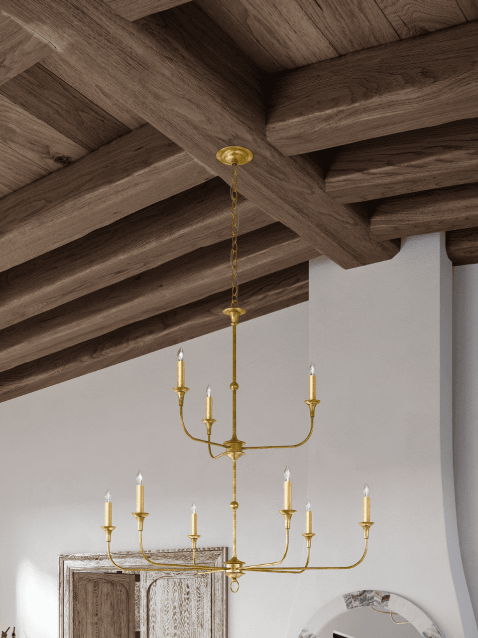 Nottaway Two-Tier Gold Chandelier