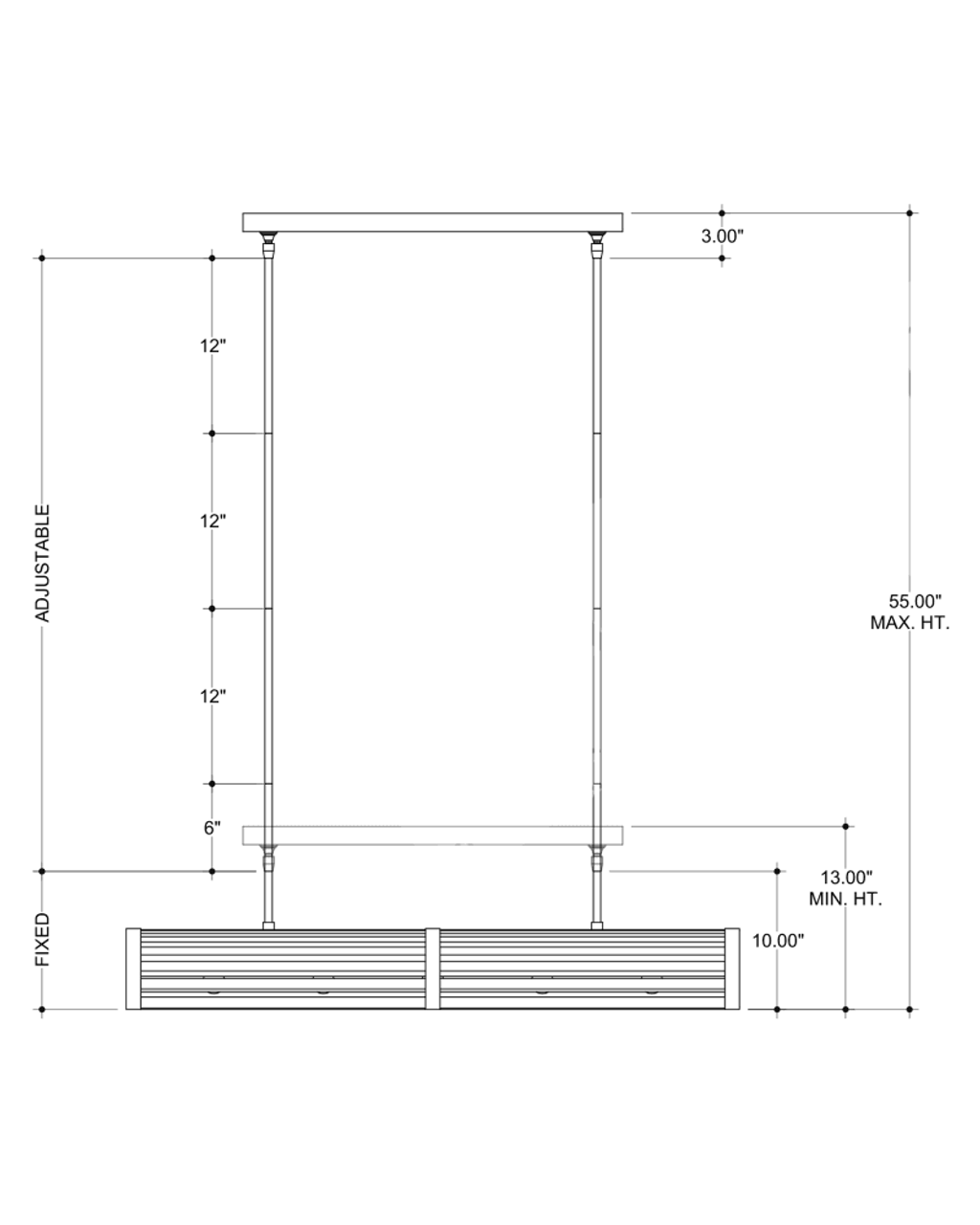 Woodbine Chestnut Rectangular Chandelier