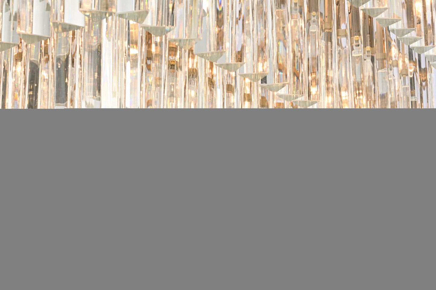 Elegant Lighting 1201S34 Sydney 21 Light 34"W Crystal Waterfall - Satin GoldBy Elegant Furniture & Lighting