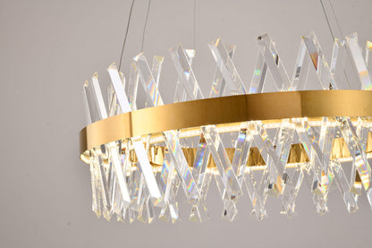 26" Dimmable Gold LED Chandelier With Clear CrystalsBy Design Living