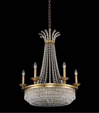 Allegri Tavo 6 Light 26" Chandelier, Winter BrassBy Allegri Crystal by Kalco Lighting