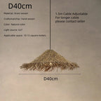 Rattan Pendant Chandelier Light Fixtures | Wabi Sabi E27 LED Luminarias