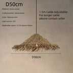 Rattan Pendant Chandelier Light Fixtures | Wabi Sabi E27 LED Luminarias