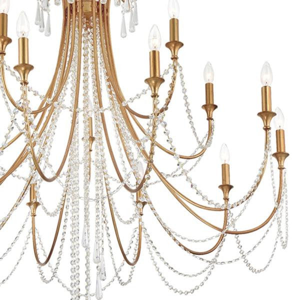 Crystorama arc-1919-ga-cl-mwp-xb-5524-WB Arcadia  15-Light 2-Tier ChandelierBy Crystorama Lighting