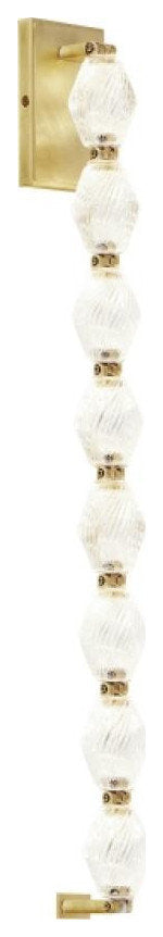 Collier Wall Sconce, LED, Natural Brass, 27.6"H (700WSCLR28NB-LED927 70PKDA8)By Visual Comfort