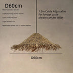 Rattan Pendant Chandelier Light Fixtures | Wabi Sabi E27 LED Luminarias