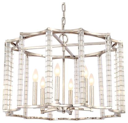 Carson 6 Light Chandelier, Polished NickelBy Crystorama Lighting