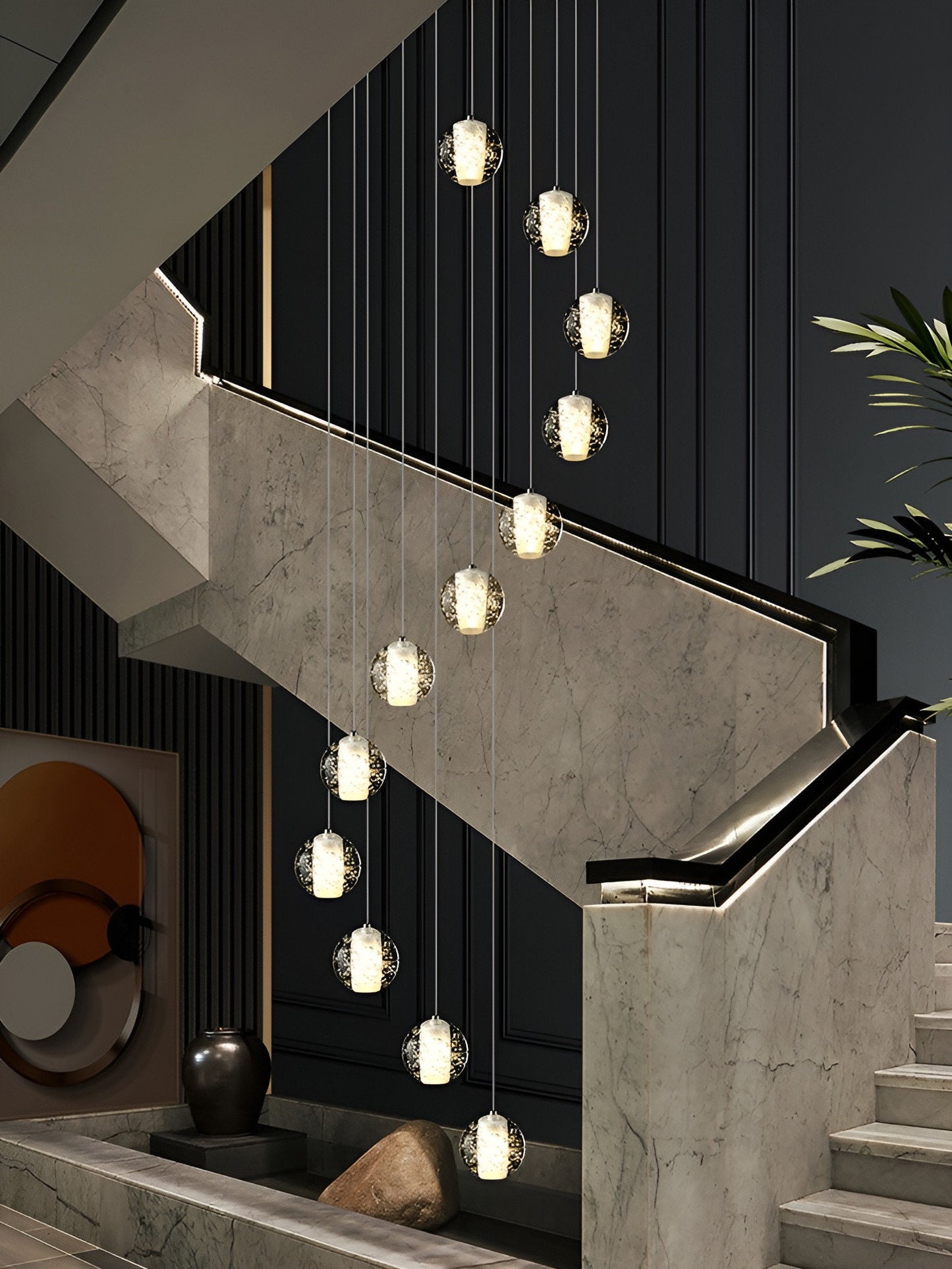 Lenno | Crystal Hanging Light Fixture, 25 LightsBy Miron Demid LLC