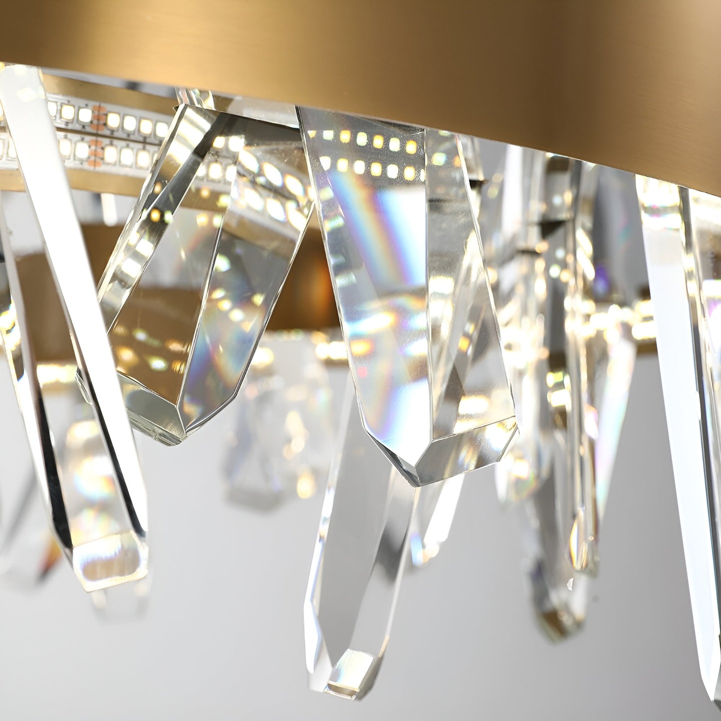 Zaccanopoli | Creative Gold Round Crystal Chandelier for Living Room, 31,5"By Miron Demid LLC