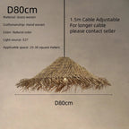 Rattan Pendant Chandelier Light Fixtures | Wabi Sabi E27 LED Luminarias