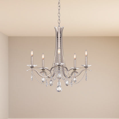 Schonbek Va8335N-48S 5 Light Crystal Chandelier, Antique SilverBy Schonbek