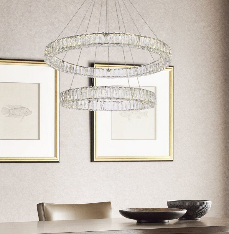 Modern Chrome 2-Light ChandelierBy Home Living