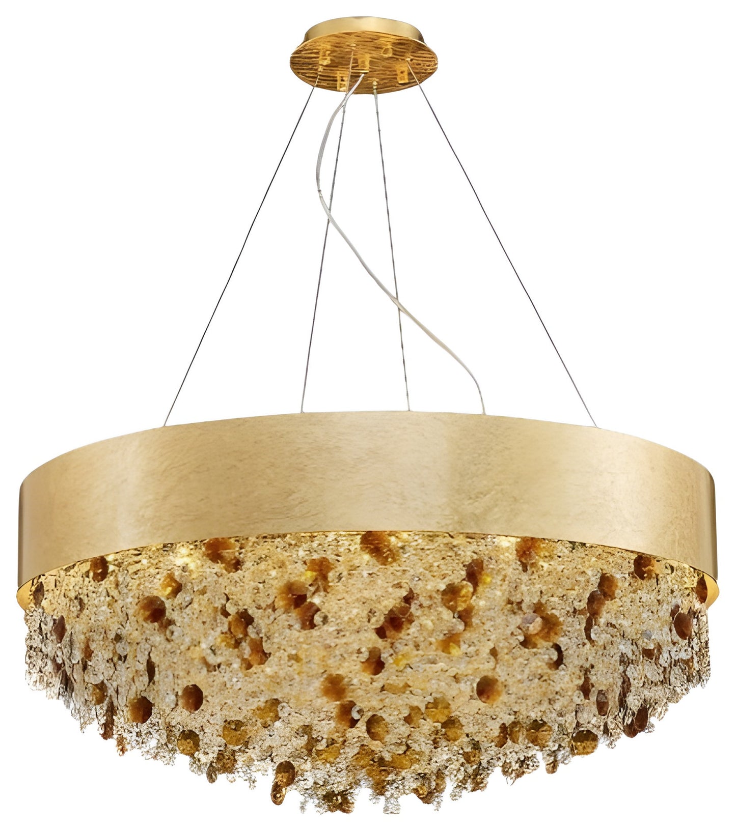 Zeme | Creative Luxury Round Gold Colored Crystal Chandelier, Dia39.4"By Miron Demid LLC