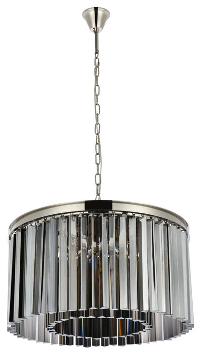 Elegant Lighting 1208D26-SS/RC Sydney 8 Light 26"W Crystal Drum - PolishedBy Elegant Furniture & Lighting