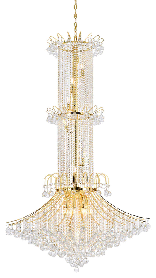 Elegant Lighting V8008G44/RC Toureg 20 Light 44"W Crystal - GoldBy Elegant Furniture & Lighting