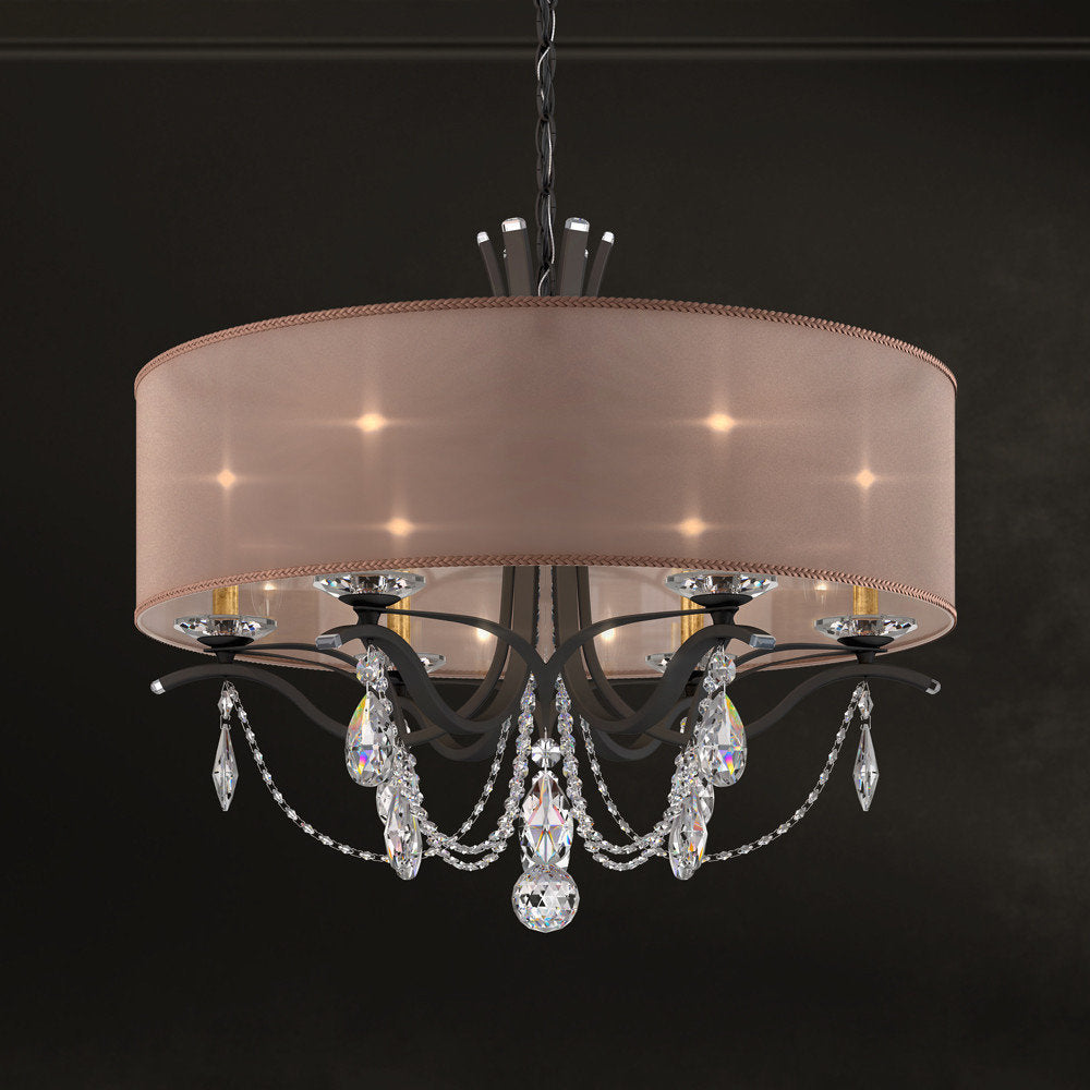 Schonbek Va8306N-51H3 6 Light Crystal Chandelier, BlackBy Schonbek