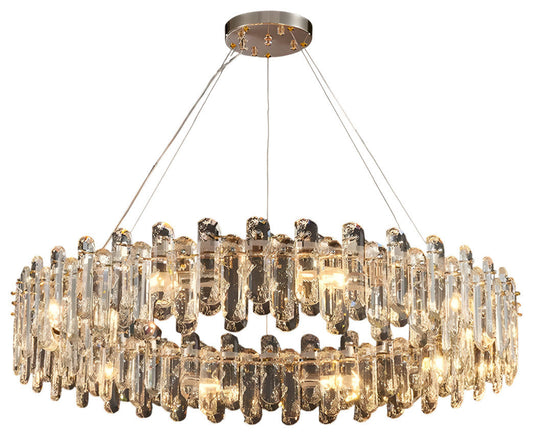 Agnadello | Creative Сrystal Ring Ceiling LED Chandelier for Bedroom, Large - Dia39.4"/ Dia100cm, Cool Light, DimmableBy Miron Demid LLC