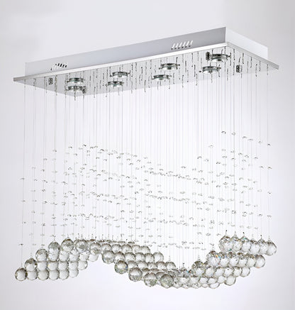 Agropoli | Luxury Rectangle LED Crystal Lamp for Dining Room, L39.4xw9.8xh39.4", Cool LightBy Miron Demid LLC