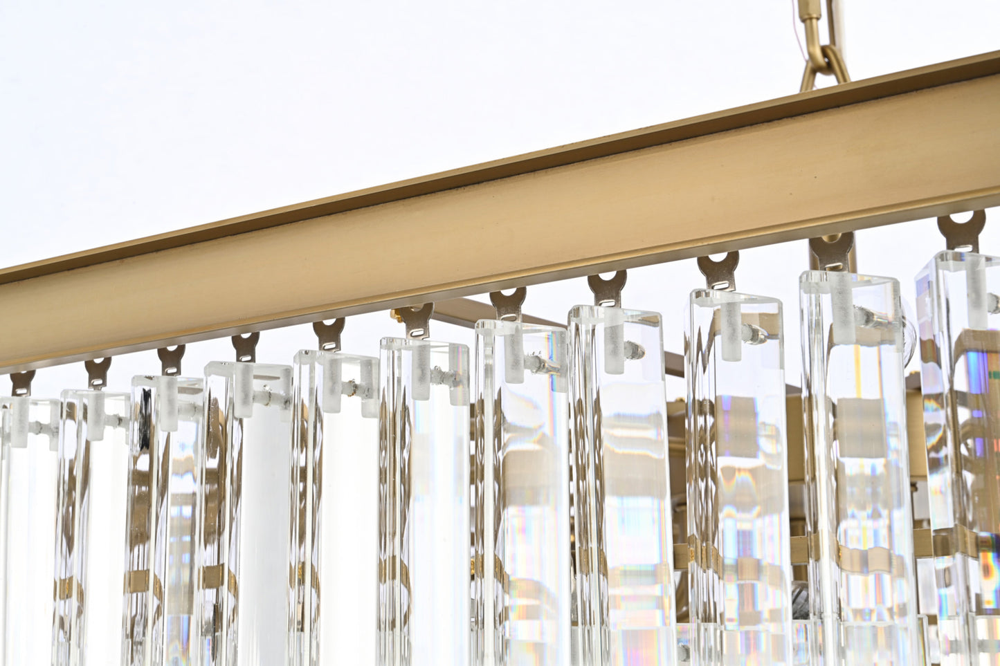 Elegant Lighting 1201S34 Sydney 21 Light 34"W Crystal Waterfall - Satin GoldBy Elegant Furniture & Lighting