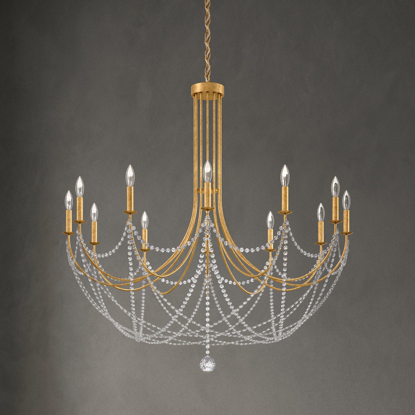 Verdana 43x43" 12 Light Transitional Large Chandelier, Heirloom GoldBy Schonbek