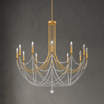 Verdana 43x43" 12 Light Transitional Large Chandelier, Heirloom GoldBy Schonbek
