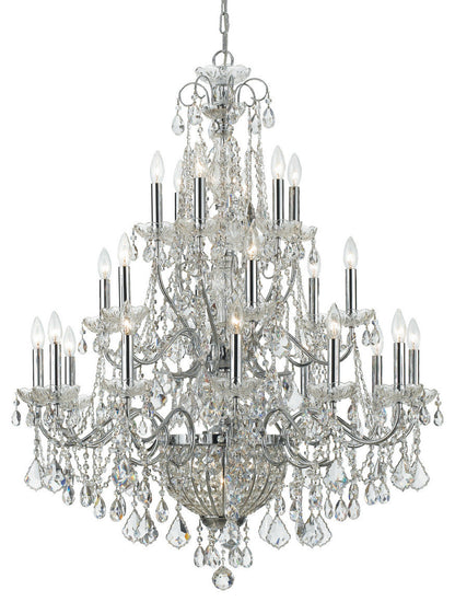 Imperial 26-Light 46" Traditional Chandelier in Polished Chrome with Clear HanBy Crystorama Lighting