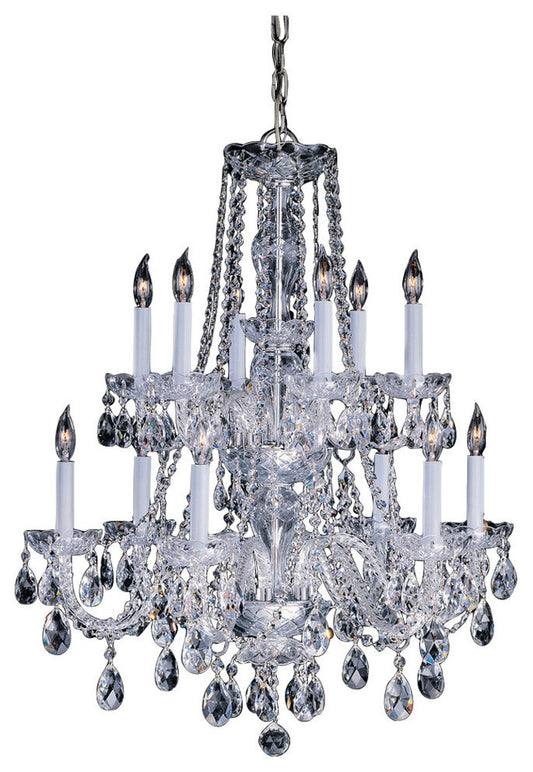 Crystorama 12-Light Swarovski Spectra Crystal Brass Chandelier, Polished BrassBy Crystorama Lighting
