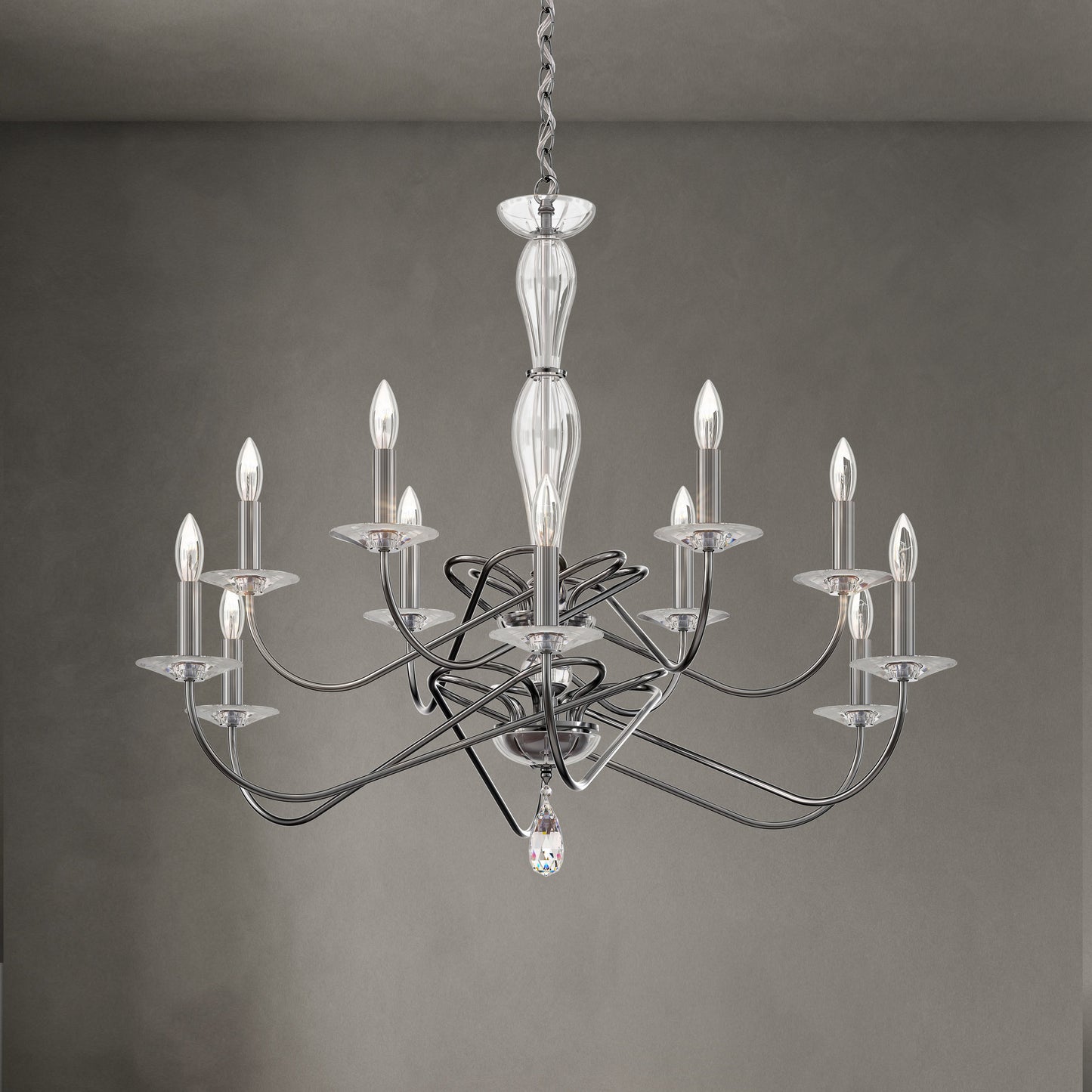 Schonbek Vx1012N-49H 12 Light Crystal Chandelier, Black PearlBy Schonbek