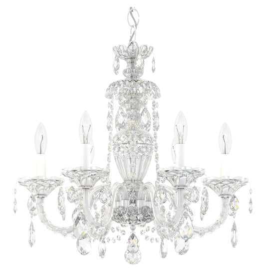 Sterlg 6 Light Chandelier Silver Clear Crystals From SwarovskiBy Schonbek