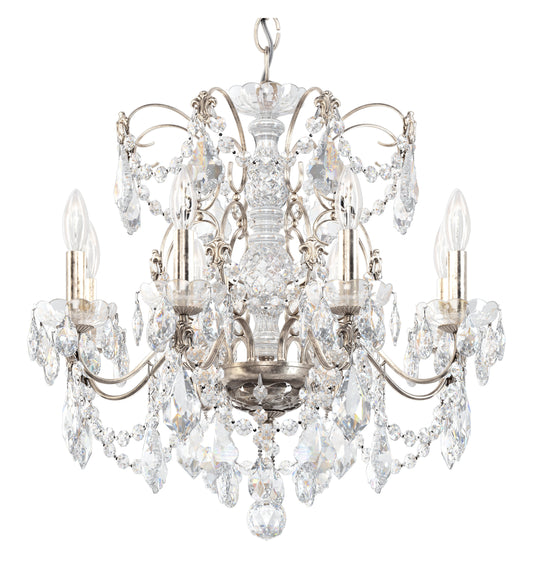 Century 8 Light Chandelier Antique Silver Clear Heritage CrystalBy Schonbek
