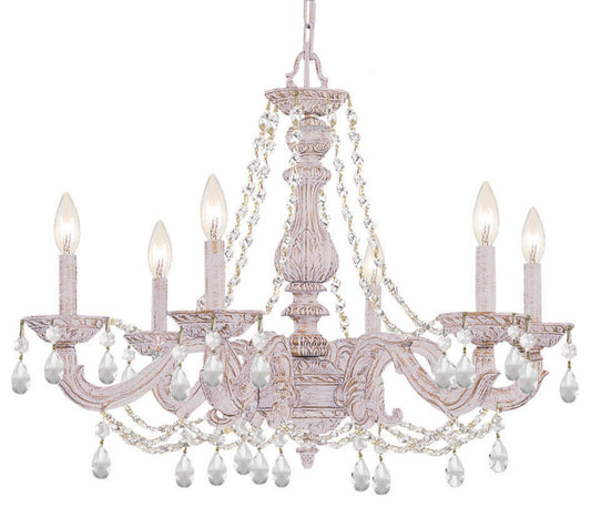 Crystorama Paris Market 6 Light Clear Element Crystal White ChandelierBy Crystorama Lighting