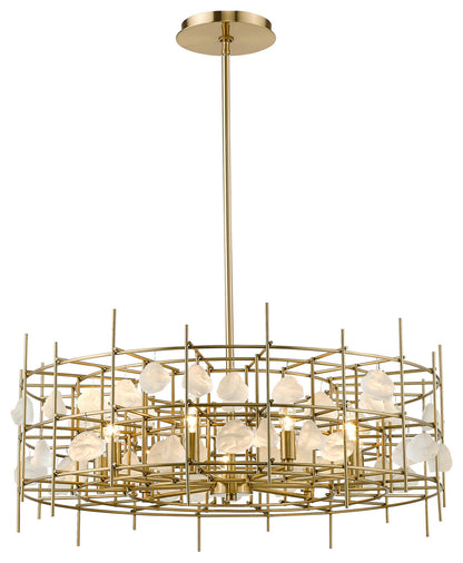 Z-Lite 4007-32 Garroway 9 Light 32"W Crystal Drum Chandelier - Aged BrassBy Z-LIte