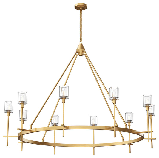 Salita Chandelier, Vintage Brass/Clear Crystal, 57.75"Dx42.5"HBy Kuzco Lighting LLC