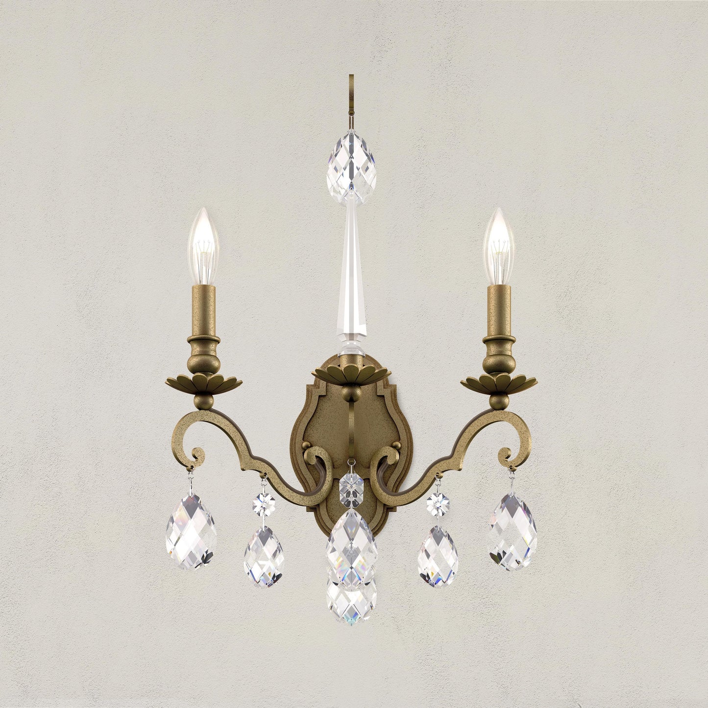 Schonbek Rn3861N-23H 2 Light Crystal Sconce, Etruscan GoldBy Schonbek