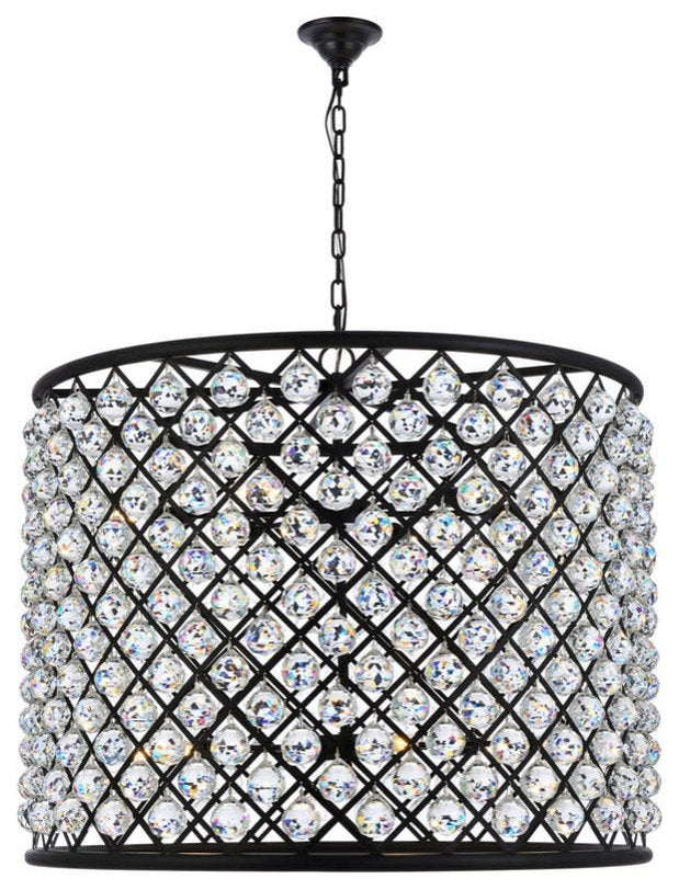Elegant Lighting 1206D35/RC Madison 12 Light 36"W Crystal Drum - PolishedBy Elegant Furniture & Lighting