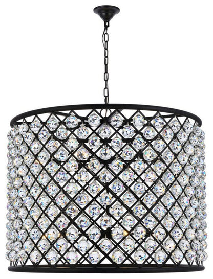 Elegant Lighting 1206D35/RC Madison 12 Light 36"W Crystal Drum - PolishedBy Elegant Furniture & Lighting