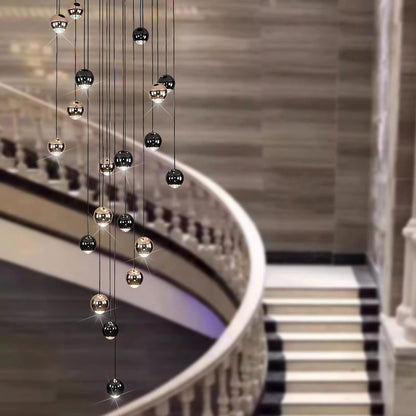 MIRODEMI? Laigueglia | Crystal LED Chandelier with Hanging Balls, Gold, 36 Lights, Warm Light, DimmableBy Miron Demid LLC