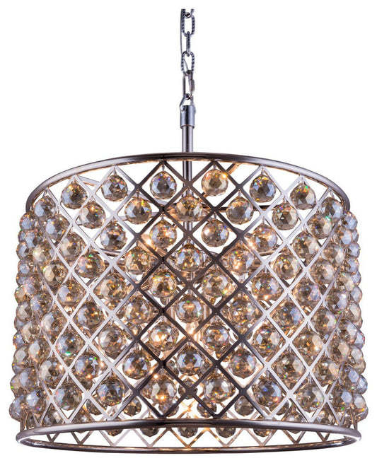 Elegant Madison 8-Light Polished Nickel Chandelier Golden TeakBy URBAN CLASSIC