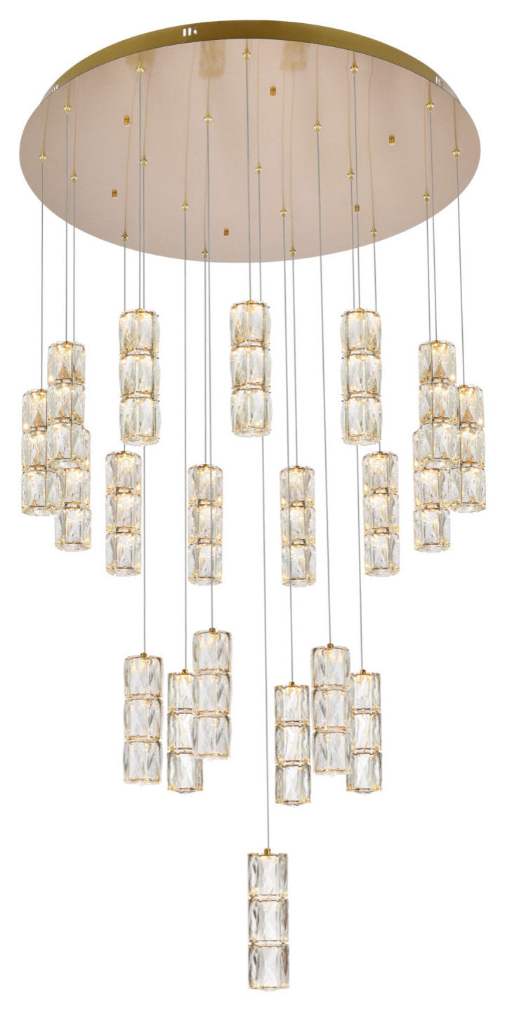 Elegant Lighting 3500D38 Polaris 20 Light 38"W LED Crystal - ChromeBy Elegant Furniture & Lighting