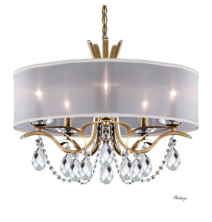Schonbek Va8305N-22H1 5 Light Crystal Chandelier, Heirloom GoldBy Schonbek
