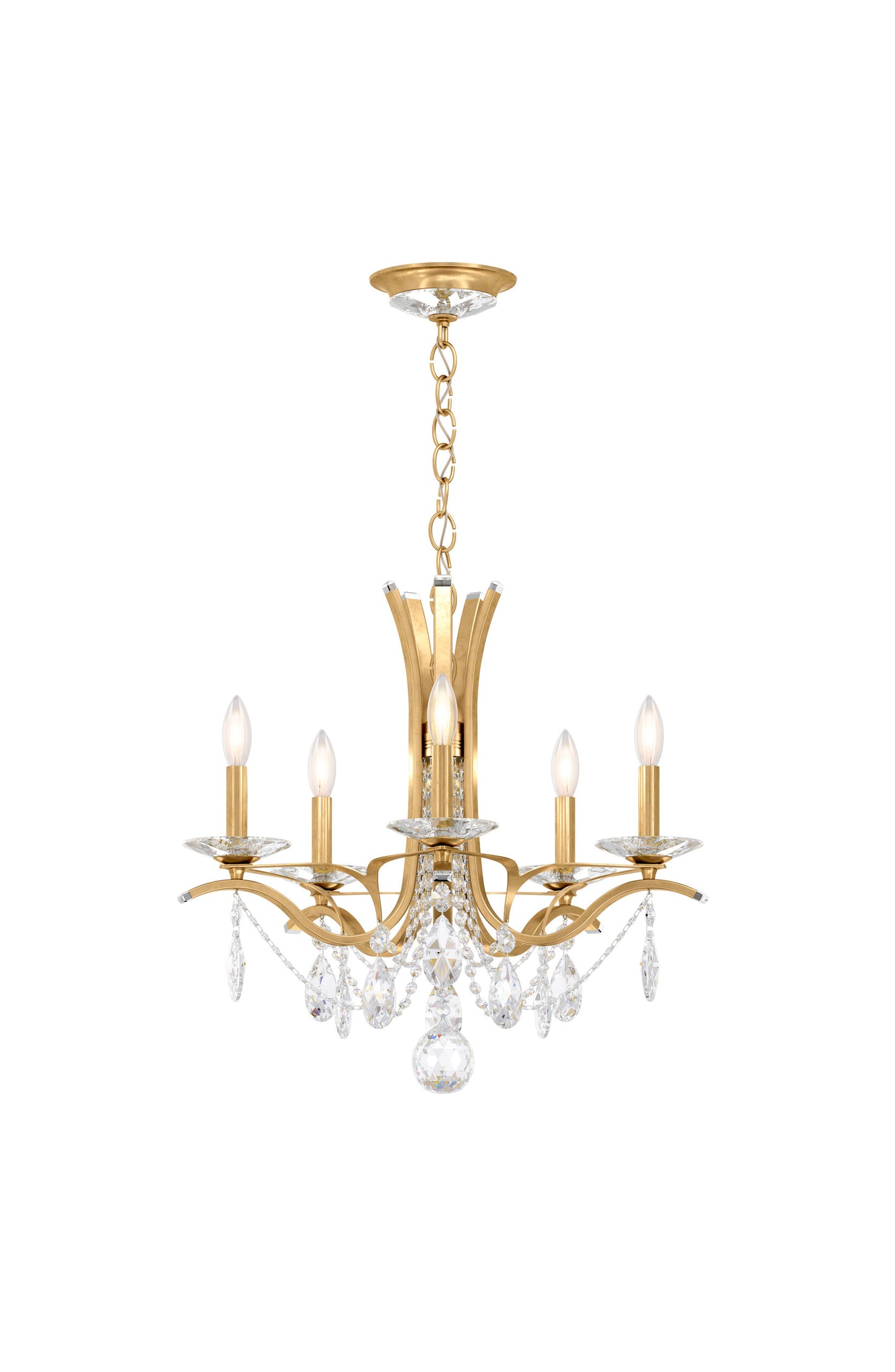 Schonbek Va8355N-22S 5 Light Crystal Chandelier, Heirloom GoldBy Schonbek