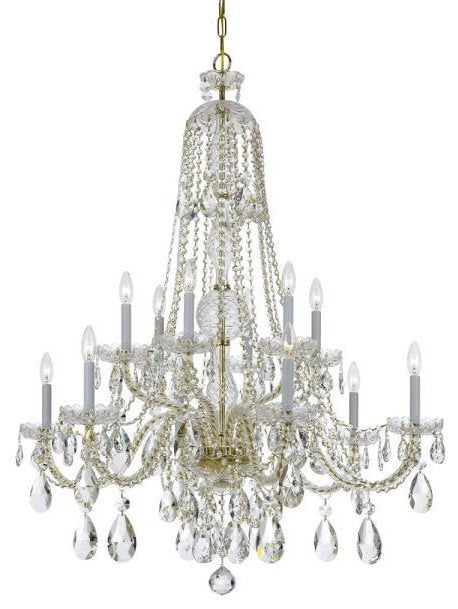Crystorama 1112-PB-CL-SAQ Traditional Crystal - Six Light ChandelierBy Crystorama Lighting